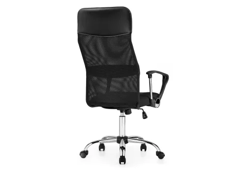 Компьютерное кресло ARANO черное 1487 Woodville, чёрный/ткань искусственная кожа, ножки/металл/хром, размеры - *1320***650*650 фото 3