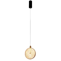 Светильник подвесной LED Slik 4488-2P Favourite янтарный на 1 лампу, основание чёрное в стиле современный 