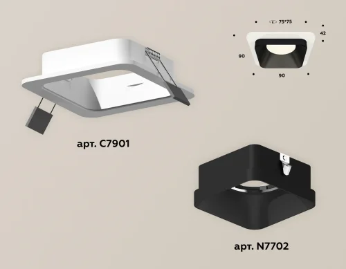 Светильник точечный Techno spot XC7901002 Ambrella light чёрный 1 лампа, основание белое в стиле современный  фото 2