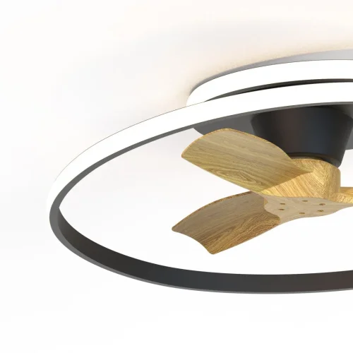 Люстра с вентилятором LED с пультом Ocean 8236 Mantra белая на 1 лампа, основание чёрное коричневое в стиле современный хай-тек с пультом фото 3