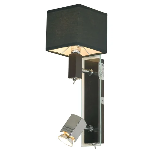 Бра С выключателем  MONTONE LSF-2571-02 Lussole чёрный на 1 лампа, основание хром в стиле модерн 