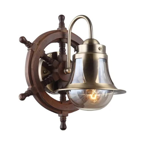 Бра Croce OML-50701-01 Omnilux прозрачный на 1 лампа, основание бронзовое коричневое в стиле кантри штурвал