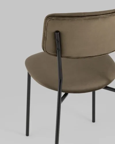 Стул Бандо велюр коричневый УТ000035324 Stool Group, коричневый/велюр, ножки/металл/чёрный, размеры - ***** фото 6