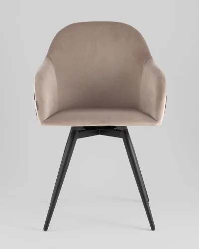 Стул вращающийся Новел New велюр серо-коричневый УТ000040035 Stool Group, коричневый бежевый/велюр, ножки/металл/чёрный, размеры - ***** фото 2