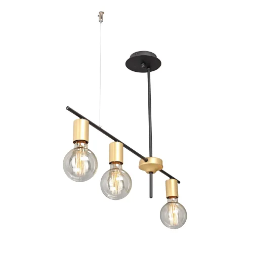 Светильник подвесной V4799-1/3PL Vitaluce без плафона на 3 лампы, основание чёрное в стиле лофт фото 3