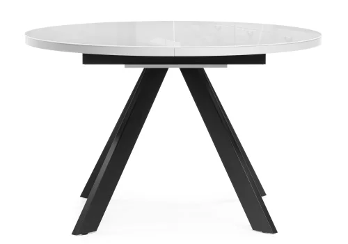 Стеклянный стол Веллор 120(160)х120х75 белый / черный 502178 Woodville столешница белая из стекло фото 3