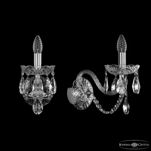 Бра 1402B/1/195/XL Ni Bohemia Ivele Crystal без плафона на 1 лампа, основание прозрачное никель в стиле классический sp