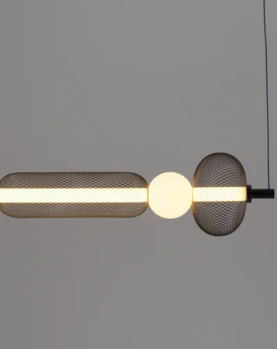 Светильник подвесной LED Lattice V11253-PL Moderli белый чёрный на 1 лампу, основание чёрное в стиле современный линейный фото 3