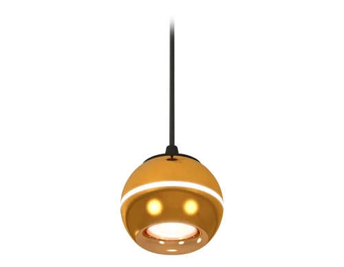 Светильник подвесной Techno spot XP1105001 Ambrella light золотой 1 лампа, основание чёрное в стиле хай-тек современный 