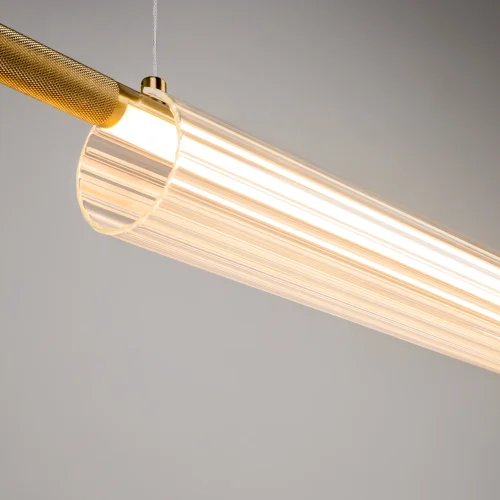 Светильник подвесной LED Loom MOD258PL-L20BS3K Maytoni прозрачный 1 лампа, основание латунь в стиле современный хай-тек линейный фото 6