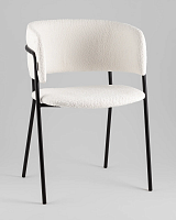 Кресло Нэлли New, букле белый УТ000039409 Stool Group, белый/букле, ножки/металл/чёрный, размеры - *****