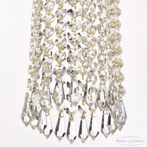 Люстра каскадная хрустальная 77321/50-150 G Bohemia Ivele Crystal прозрачная на 17 ламп, основание золотое в стиле классический drops фото 4