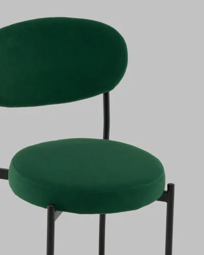 Стул Полубарный Бриф DD велюр зелёный УТ000041513 Stool Group, зелёный/велюр, ножки/сталь/чёрный, размеры - ***** фото 6