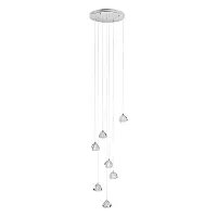 Светильник подвесной Rain 10151/7 LOFT IT прозрачный 7 ламп, основание хром в стиле арт-деко каскад