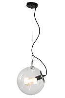 Светильник подвесной Patrizia OML-91406-01 Omnilux прозрачный 1 лампа, основание чёрное в стиле лофт шар