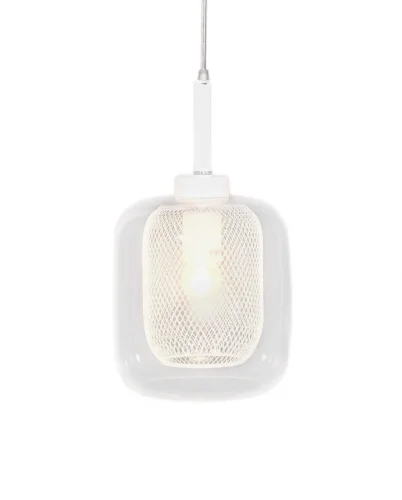 Светильник подвесной Bessa LDP 11337 WT Lumina Deco прозрачный белый 1 лампа, основание белое в стиле современный лофт 
