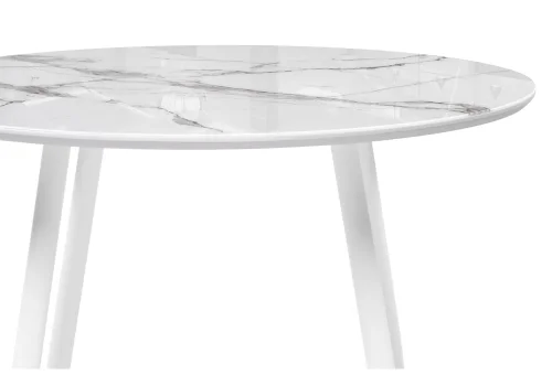 Стеклянный стол Абилин 100х76 белый мрамор / белый 553557 Woodville столешница белая из стекло фото 4