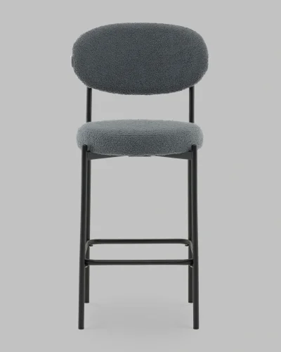 Стул полубарный Бриф DD букле темно-серый УТ000041506 Stool Group, серый/букле, ножки/сталь/чёрный, размеры - ***** фото 2