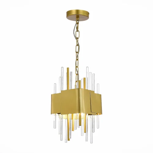 Светильник подвесной Olvera SL1633.203.04 ST-Luce прозрачный 4 лампы, основание матовое золото в стиле современный 