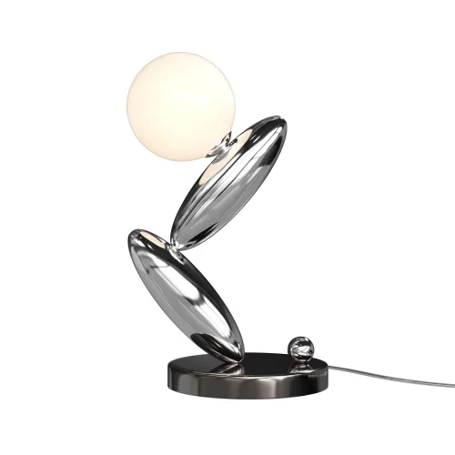 Настольная лампа LED MOD482TL-L6PT3K Resonance Maytoni белая на 1 лампу, основание платина металл в стиле современный арт-деко шар Настольная лампа LED MOD482TL-L6PT3K Resonance Maytoni белая на 1 лампу, основание платина металл в стиле современный арт-деко шар