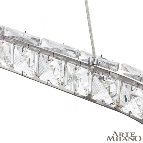 Люстра подвесная LED с пультом AM-Venezia 311311/L800 NI Arte Milano прозрачная на 1 лампу, основание никель в стиле современный кольца с пультом фото 9