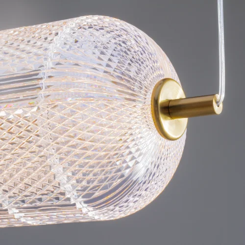 Светильник подвесной LED Awella FR6135PL-L18BT Freya прозрачный на 1 лампу, основание латунь в стиле современный арт-деко фото 6