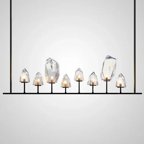 Светильник потолочный RONIT 203517-23 ImperiumLoft прозрачный на 8 ламп, основание чёрное в стиле современный Светильник потолочный RONIT 203517-23 ImperiumLoft прозрачный на 8 ламп, основание чёрное в стиле современный
