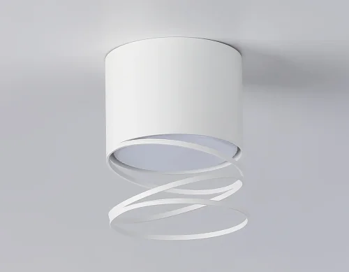 Светильник накладной TN71103 Ambrella light белый 1 лампа, основание белое в стиле хай-тек современный круглый фото 2