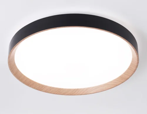 Светильник потолочный LED с пультом FZ1326 Ambrella light чёрный 1 лампа, основание чёрное в стиле современный хай-тек с пультом фото 2