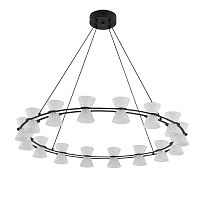 Люстра подвесная LED Vinora 8341/54L Lumion прозрачная на 1 лампу, основание чёрное в стиле минимализм современный хай-тек кольца Люстра подвесная LED Vinora 8341/54L Lumion прозрачная на 1 лампу, основание чёрное в стиле минимализм современный хай-тек кольца