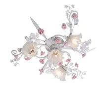 Люстра потолочная Fiori di rose 109.3.1 Lucia Tucci белая на 4 лампы, основание белое в стиле флористика прованс Люстра потолочная Fiori di rose 109.3.1 Lucia Tucci белая на 4 лампы, основание белое в стиле флористика прованс