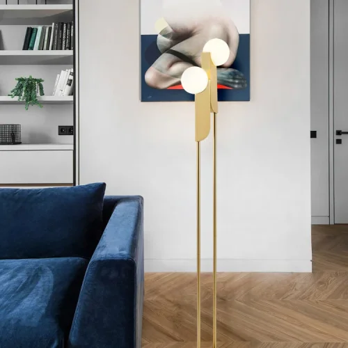 Торшер NEO FL 212133-23 ImperiumLoft белый на 2 лампы, основание золотое в стиле современный фото 8