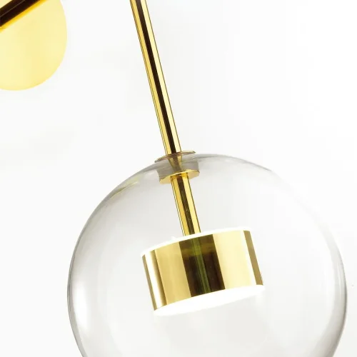 Бра с выключателем LED Bubbles 4640/12WL Odeon Light прозрачный на 1 лампа, основание золотое в стиле современный шар фото 4