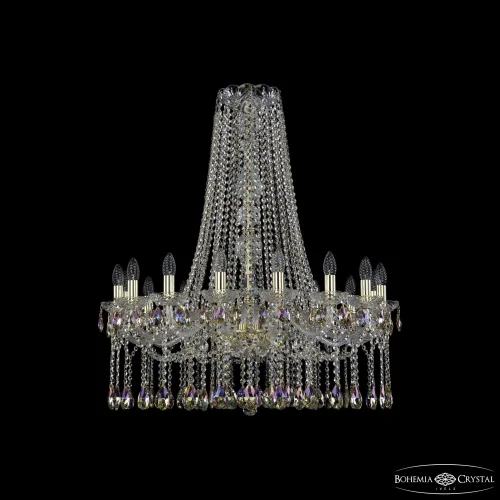 Люстра подвесная 1413/16/300/h-93 G K801 Bohemia Ivele Crystal без плафона на 16 ламп, основание золотое в стиле классический sp
