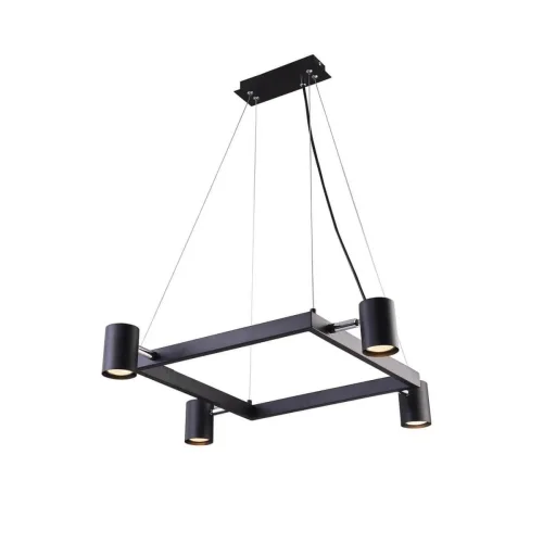 Светильник подвесной LED Acquario VL10132P04 Vele Luce чёрный на 4 лампы, основание чёрное в стиле хай-тек квадраты