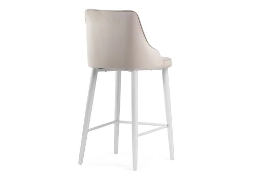 Полубарный стул Атани кремово-дымчатый / белый 528459 Woodville, кремовый/велюр, ножки/металл/белый, размеры - ****480*440 фото 4