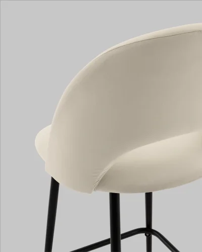 Стул полубарный Меган велюр бежевый УТ000040866 Stool Group, бежевый/велюр, ножки/металл/чёрный, размеры - *1000**** фото 6