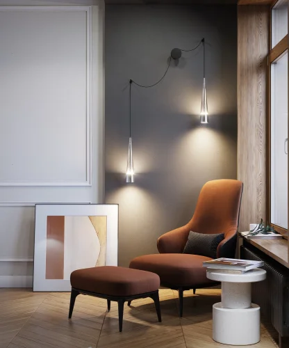 Бра LED Sintesi P090WL-L24CH3K Maytoni прозрачный на 1 лампу, основание хром в стиле современный фото 4