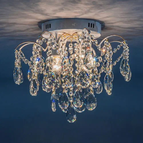 Люстра потолочная Selena 1126/4 Escada прозрачная на 4 лампы, основание белое в стиле классический фото 2