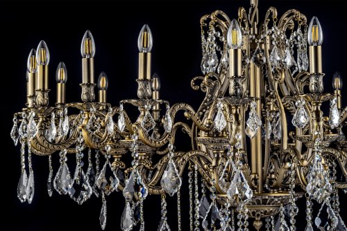 Люстра хрустальная подвесная Opera E 1.1.20.600 A Dio D'Arte без плафона на 20 ламп, основание античное бронза бронзовое в стиле современный фото 3