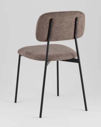 Стул Chao, коричневый, черные ножки, 2шт./уп. УТ000039970 Stool Group, коричневый/рогожка, ножки/металл/чёрный, размеры - *780**** фото 4