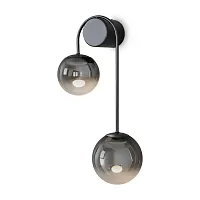 Бра LED Arch FR6178WL-L10B Freya чёрный серый на 2 лампы, основание чёрное в стиле лофт современный 