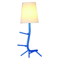 Настольная лампа Centipede 7253 Mantra белая 1 лампа, основание синее металл в стиле современный 