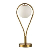 Настольная лампа Cleburne LSP-0612 Lussole белая 1 лампа, основание бронзовое металл в стиле современный 