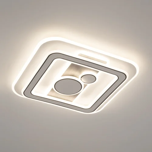 Люстра потолочная LED с пультом Costa CL741021 Citilux белая на 1 лампа, основание белое в стиле современный хай-тек с пультом фото 2