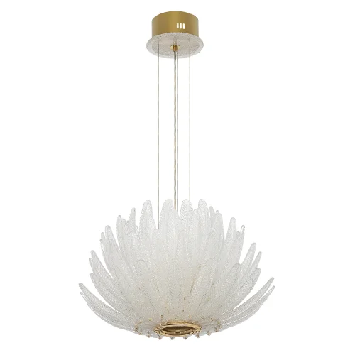 Люстра подвесная LED Deltoro CL327150 Citilux прозрачная на 1 лампу, основание золотое в стиле современный флористика арт-деко фото 2