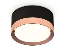 Светильник накладной XS8102005 Ambrella light розовый 1 лампа, основание чёрное в стиле хай-тек круглый