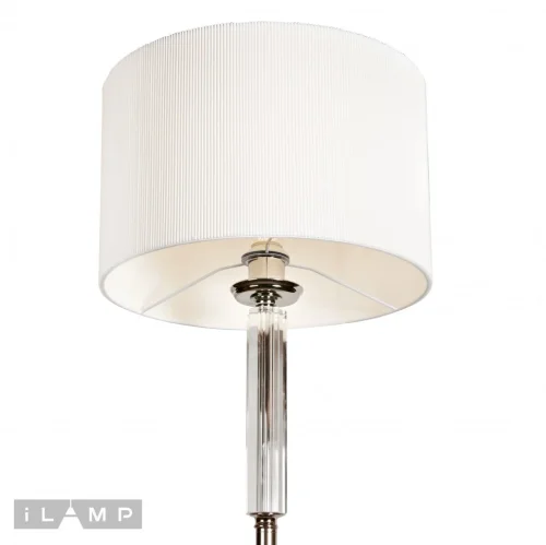 Настольная лампа Alexa T2404-1 Nickel iLamp белая 1 лампа, основание никель металл в стиле современный американский  фото 4