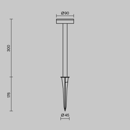 Ландшафтный светильник LED Stake O503FL-L4B3K Maytoni уличный IP65 чёрный на 1 лампу, плафон чёрный в стиле современный хай-тек LED фото 7