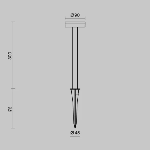 Ландшафтный светильник LED Stake O503FL-L4B3K Maytoni уличный IP65 чёрный на 1 лампу, плафон чёрный в стиле современный хай-тек LED фото 10
